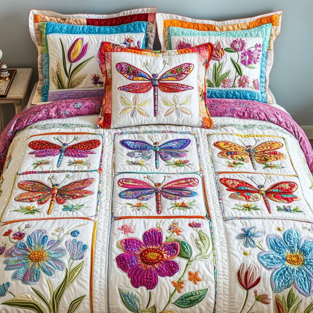 Petal Garden Quilted Bedding Set Luxury Bed Sheet Gift Set for Ultimate Comfort Petal Garden Quilted Bedding Set Luxury Bed Sheet Gift Set for Ultimate Comfort - Image 1