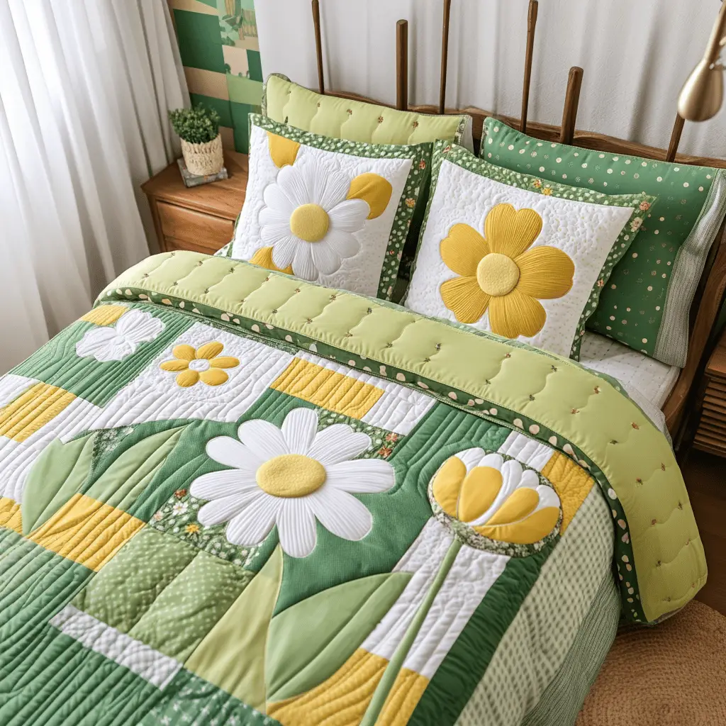 Petal Peace Quilted Bedding Set Aesthetic Room Decor Tulip Gifts For Women Petal Peace Quilted Bedding Set Aesthetic Room Decor Tulip Gifts For Women - Image 1