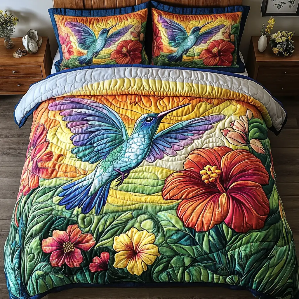 Petal Perfection Quilted Bedding Set Perfect Bedroom Gift Set to Show You Care