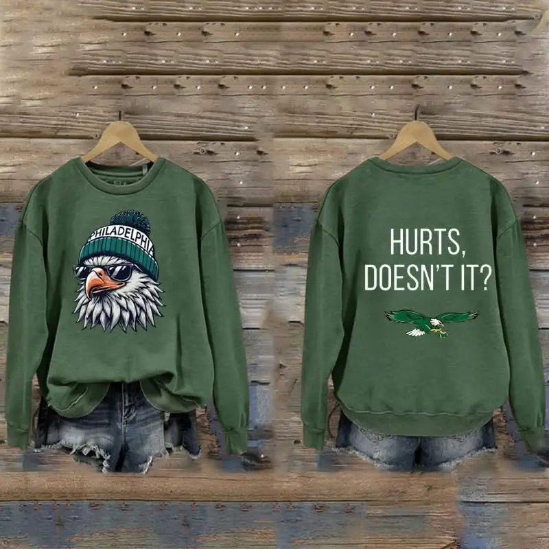 Philadelphia Eagles Hurts Doesn't It Sweatshirt Trendy Gameday Outfits Gifts For Eagles Fans Philadelphia Eagles Hurts Doesn't It Sweatshirt Trendy Gameday Outfits Gifts For Eagles Fans - Image 1