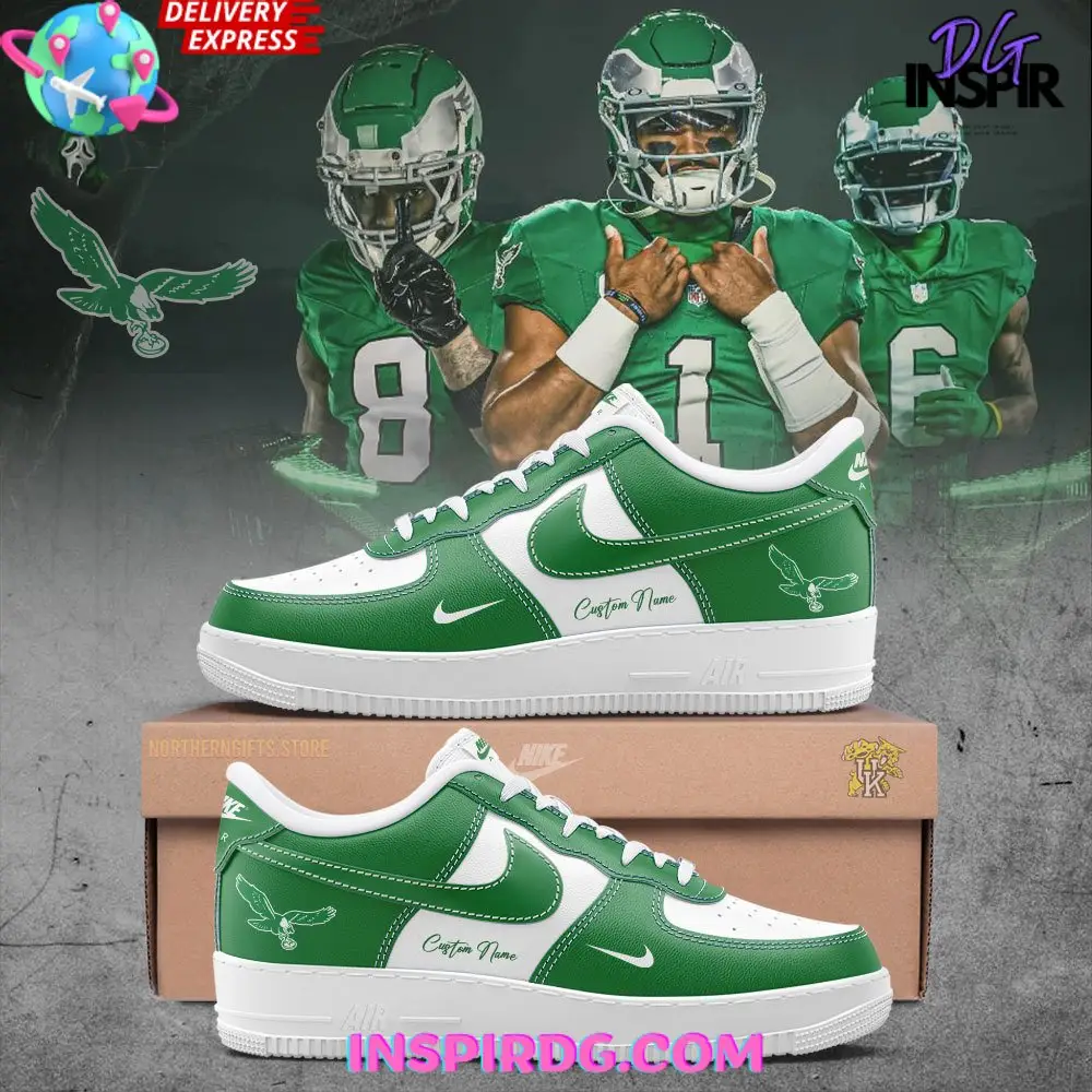 Philadelphia Eagles Kelly Green Custom Air Force 1