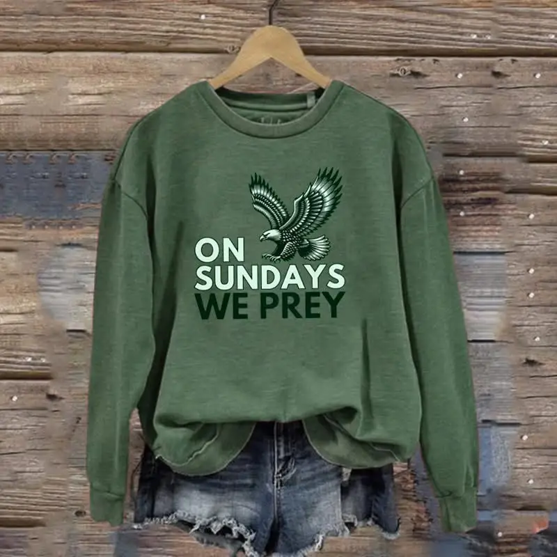 Philadelphia Eagles On Sunday We Pray Sweatshirt Football Clothing Eagles Fan Gift Ideas Philadelphia Eagles On Sunday We Pray Sweatshirt Football Clothing Eagles Fan Gift Ideas - Image 1