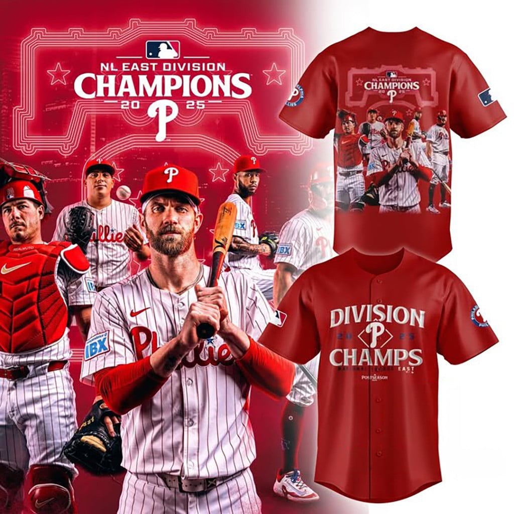 Philadelphia Phillies NL East Division Champions 2025 Baseball Jersey Phillies Merch For Fan
