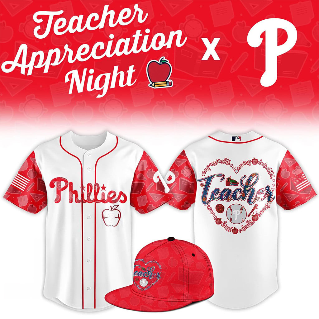 Philadelphia Phillies Teacher Appreciation Night Baseball Jersey Phillies Merch Teacher Gifts