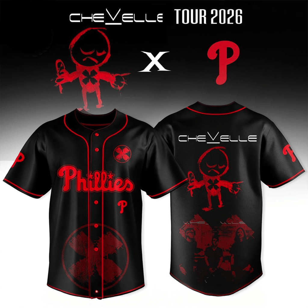 Philadelphia Phillies X Chevelle Tour Bright As Blasphemy Jersey 2026 Phillies Merch Fan Gifts
