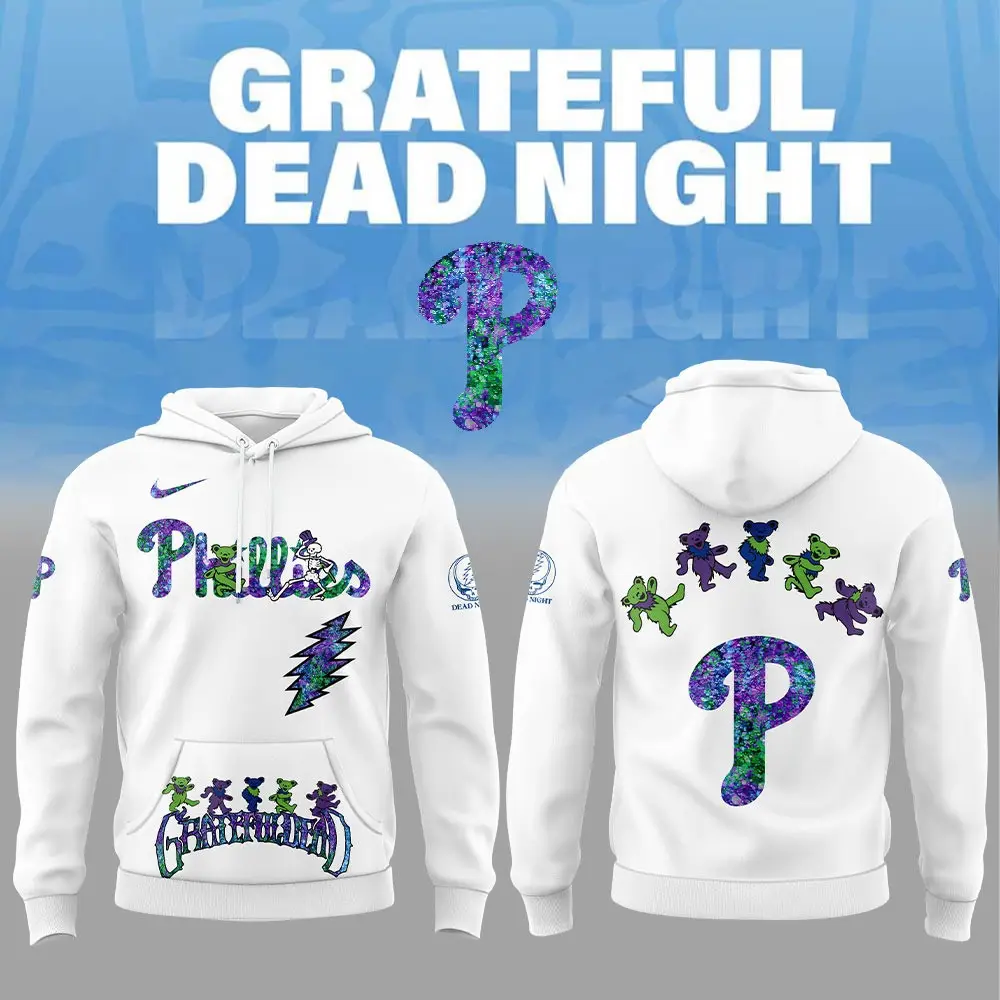 Philadelphia Phillies x Grateful Dead Night Hoodie Jersey MLB Baseball Lover Fan Merch Philadelphia Phillies x Grateful Dead Night Hoodie Jersey MLB Baseball Lover Fan Merch - Image 1