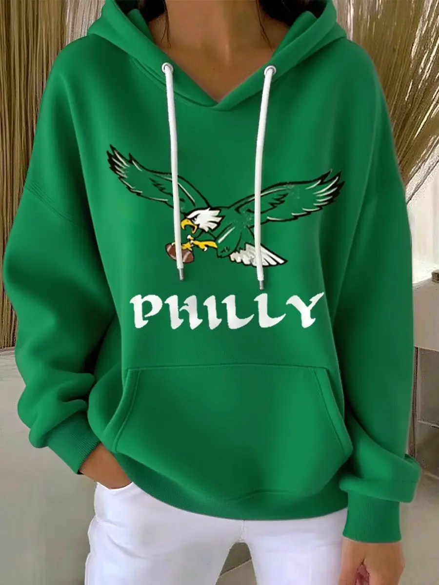 Philly Football Hoodie Women's Game Day Eagles Merch Best Gifts For Football Lovers