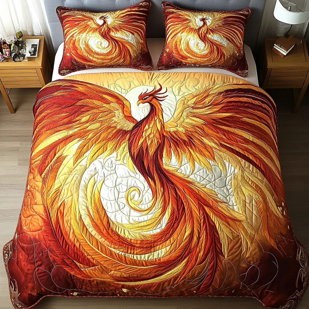 Phoenix Rising Quilted Bedding Set Bedroom Decor Ideas Phoenix Present Phoenix Rising Quilted Bedding Set Bedroom Decor Ideas Phoenix Present - Image 1