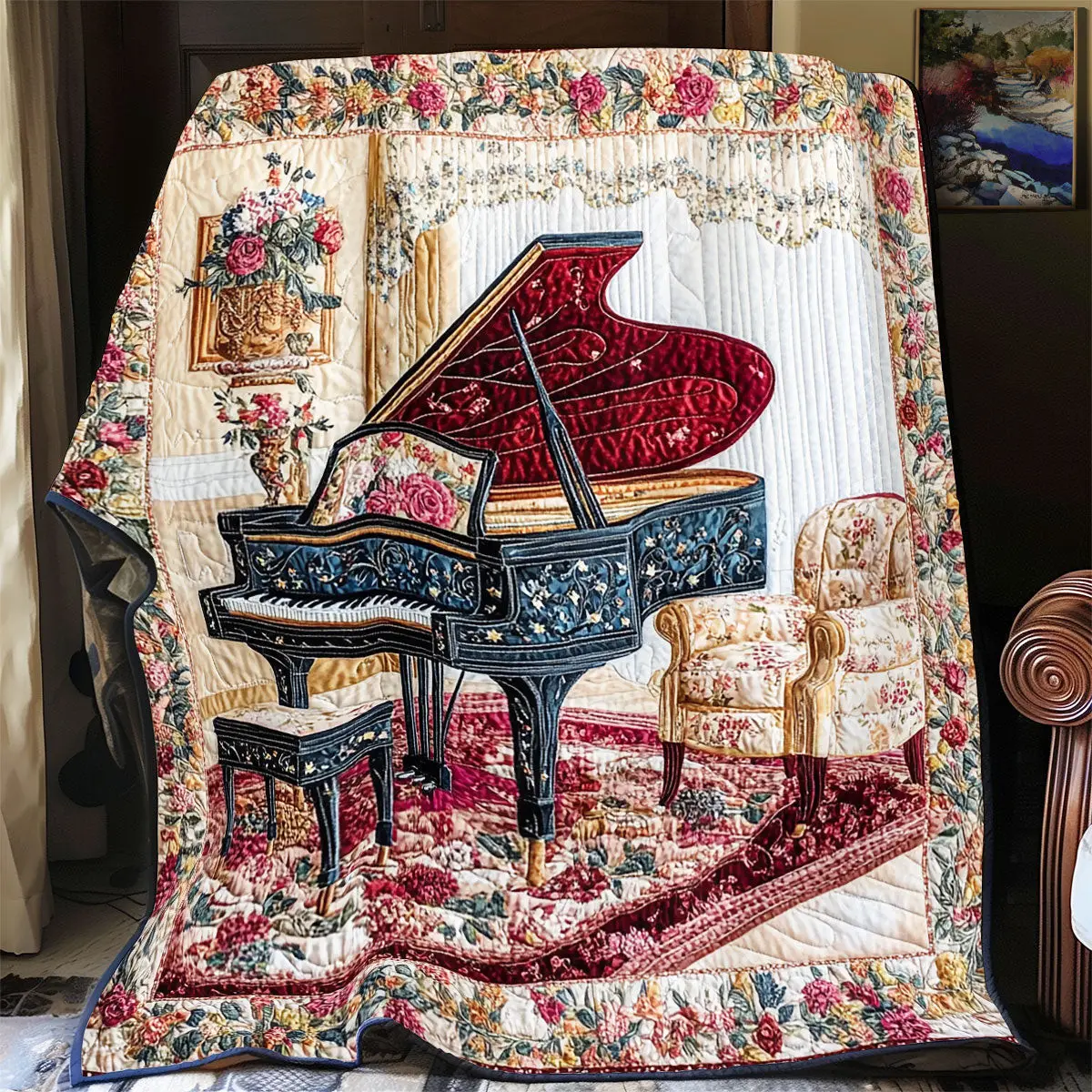 Piano Quilt Blankets Throws And Blankets Perfect Mother' Day Gifts