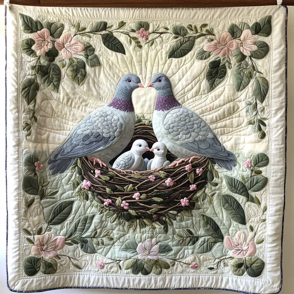 Pigeon Nest of Love Quilt Blanket Cozy Bedroom Decor Christmas Gifts For Bird Lovers