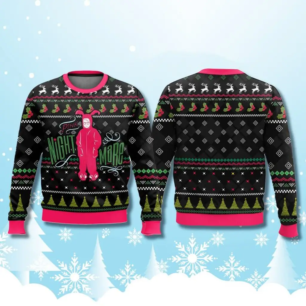 Pink Nightmare Ralphie Parker A Christmas Story Christmas Ugly Sweater Xmas Gifts For Him - WearandDecor