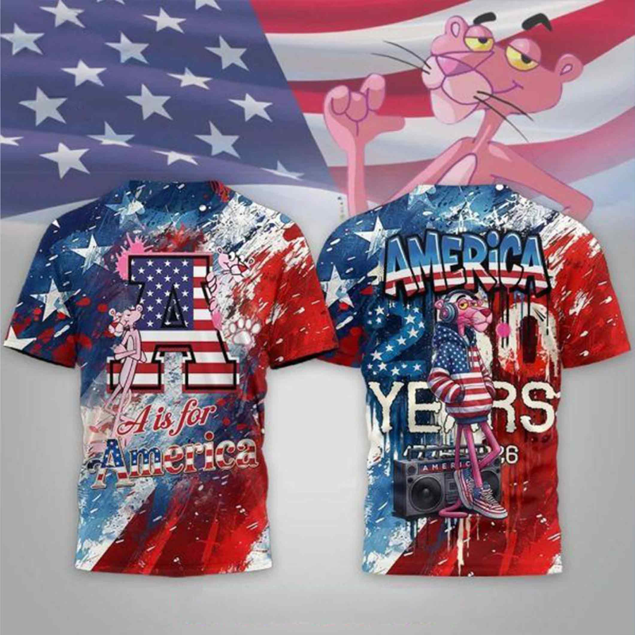 Pink Panther America 250 Years T-Shirt 250 Years Of America Clothes Gift For Him