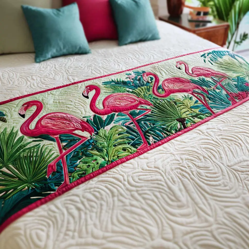 Pink Parade Quilted Bed Runner Pink Parade Bloom Gift for Mom