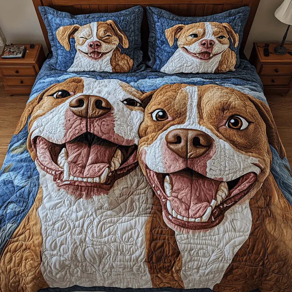 Pitbull Pride Quilted Bedding Set Soft Bedding Set That Makes a Great Christmas Gift Pitbull Pride Quilted Bedding Set Soft Bedding Set That Makes a Great Christmas Gift - Image 1