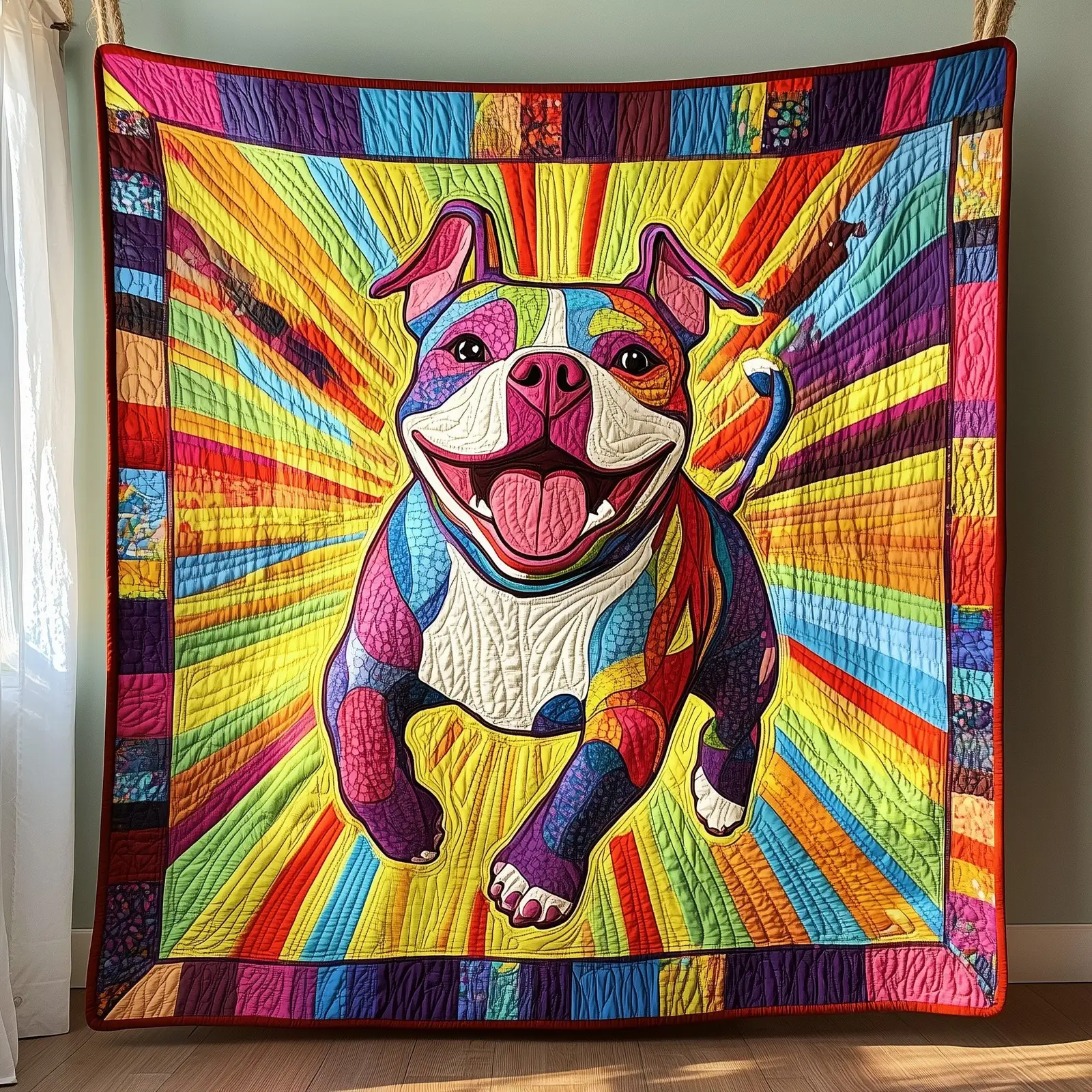 Pitbull Quilted Blanket Loyal Companion Dog Throw Best Gifts For Pitbull Owners
