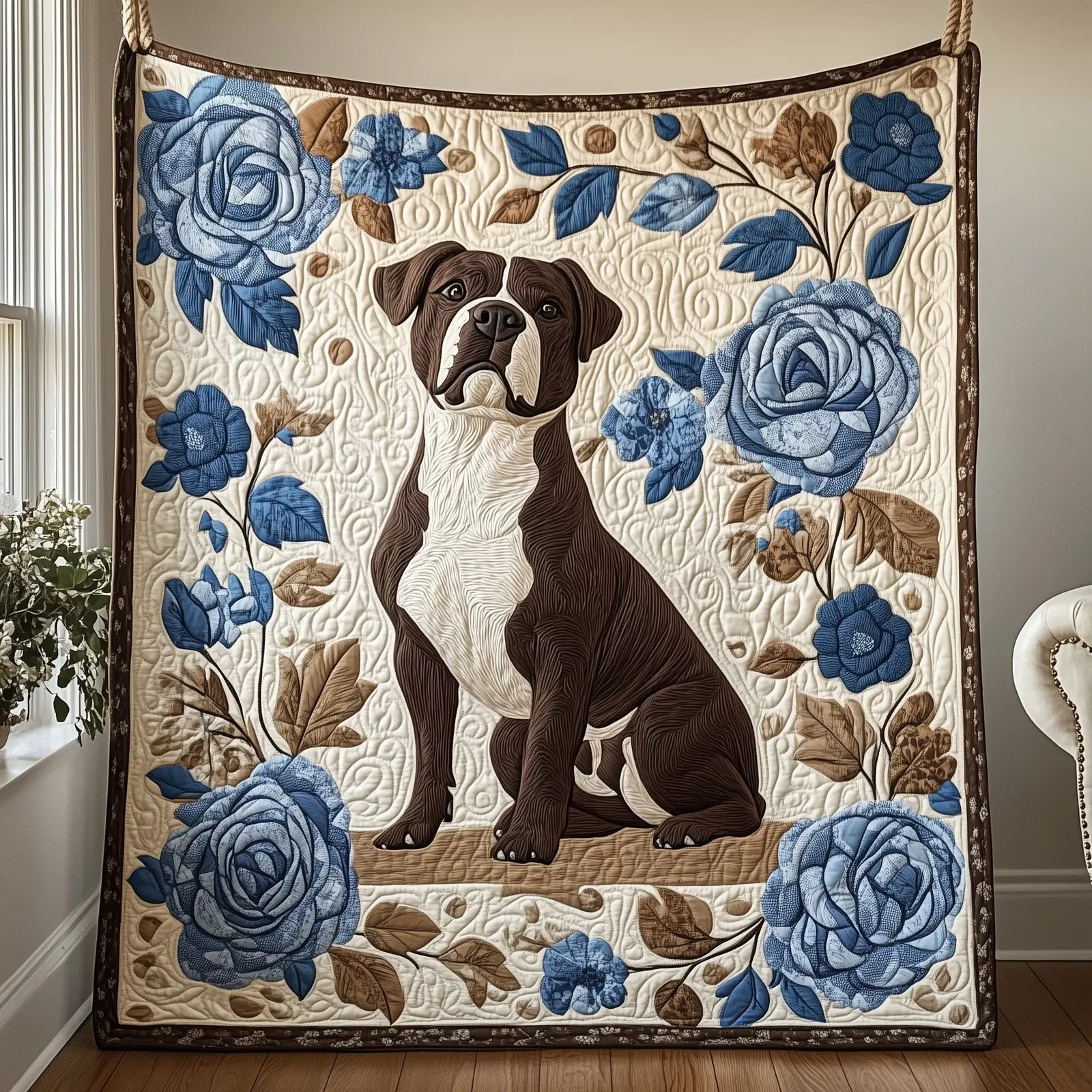 Pitbull Quilted Blanket Premium Pitbull Breed Quilt Best Gifts For Pitbull Owners