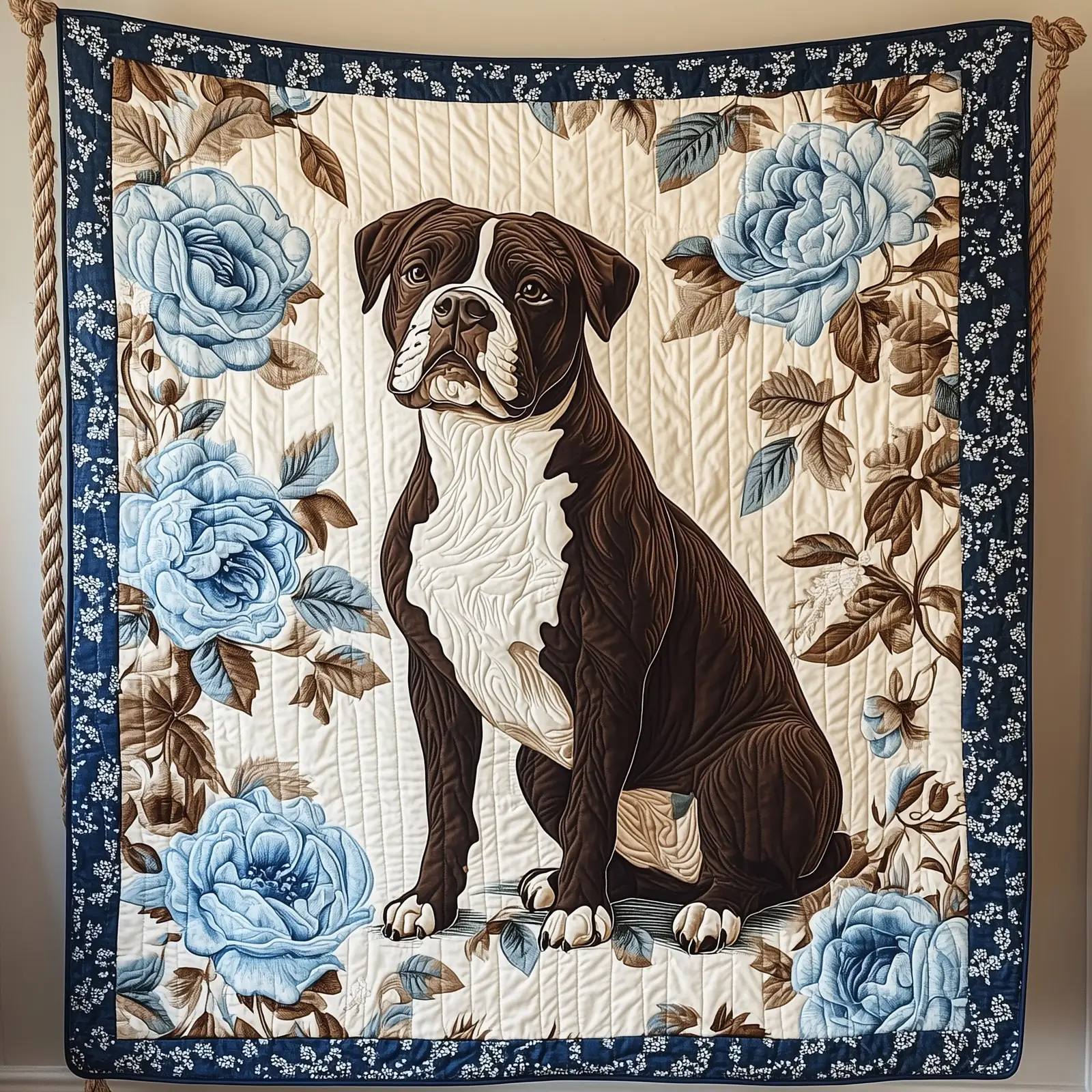 Pitbull Quilted Blanket Soft Pet Lover'S Throw Best Gifts For Pitbull Owners