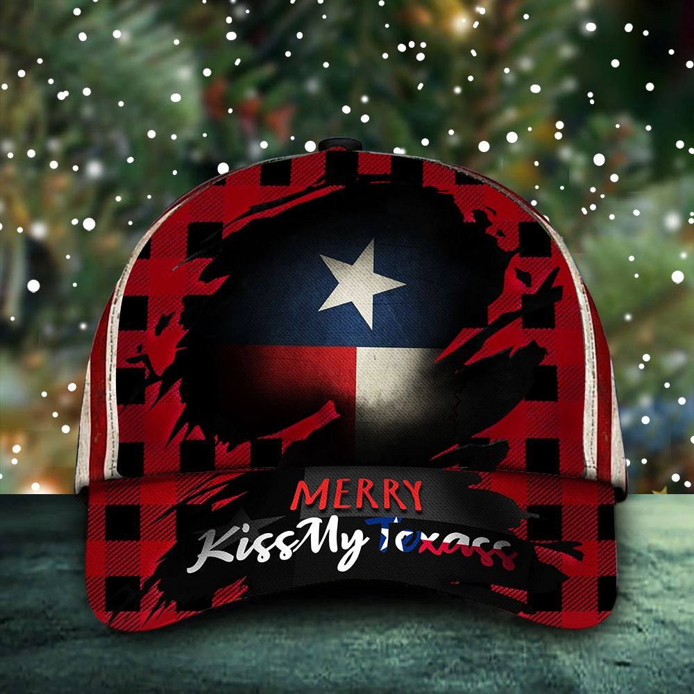Plaid Buffalo Merry Kiss My Texass Hat Texas Cap Proud Texan Merch Good Christmas Gifts 2021 Plaid Buffalo Merry Kiss My Texass Hat Texas Cap Proud Texan Merch Good Christmas Gifts 2021 - Image 1