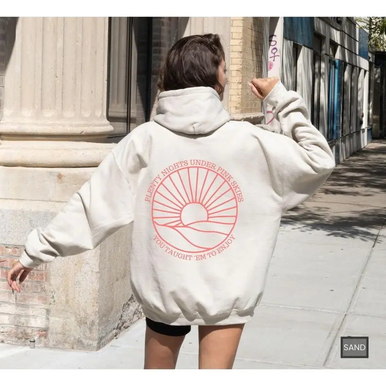 Plenty Nights Under Pink Skies You Taught Em To Enjoy Hoodie Women's Summer Vacations Clothing Plenty Nights Under Pink Skies You Taught Em To Enjoy Hoodie Women's Summer Vacations Clothing - Image 1