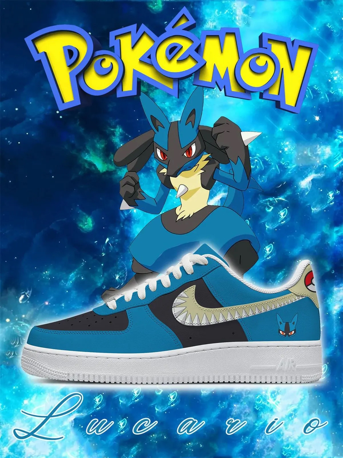 Pokemon Lucario Style 2 Air Force 1 Shoes Sneakers
