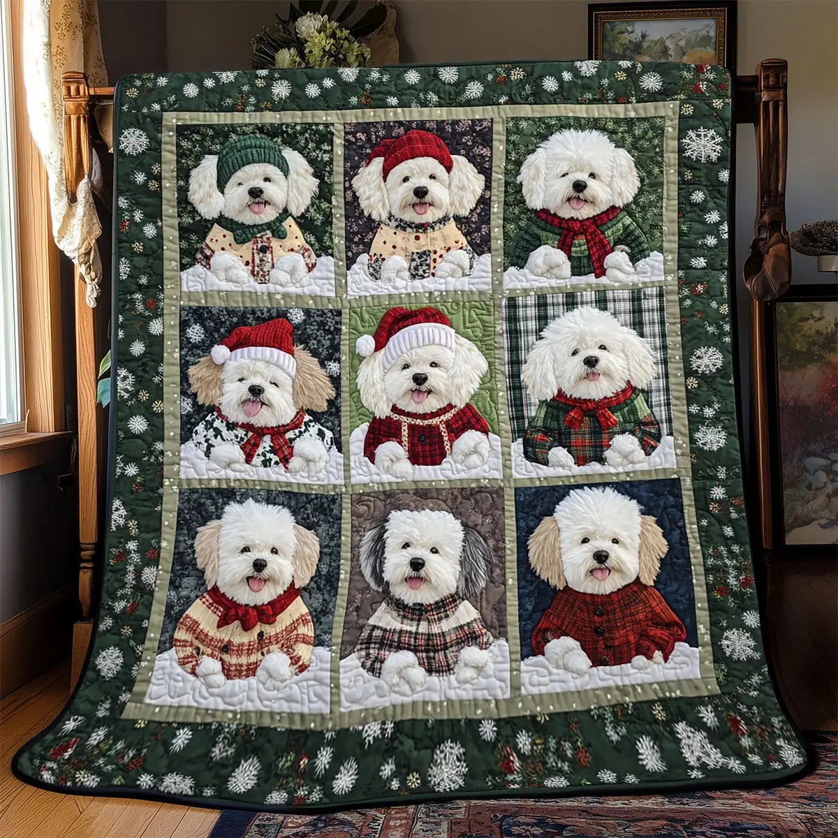 Poodle Christmas Quilt Blankets Best Father's Day Gifts For First Time Dad