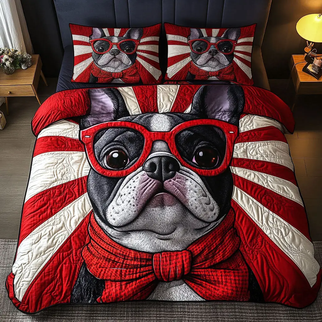 Pop Star Pup Quilted Bedding Set Stylish Bedding Merch Gift for Home Lovers