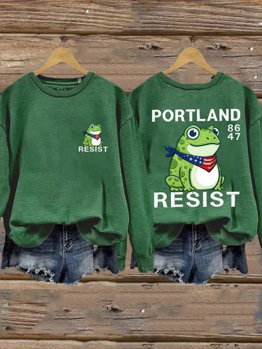 Portland Frog Resist Portland 8647 Sweatshirt No ICE Clothing FDT Merch Best Patriotic Gifts