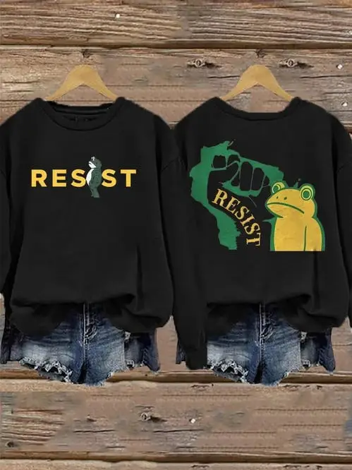Portland Frog Resist Sweatshirt Anti King USA Freedom Funny Clothes Patriotic Presents