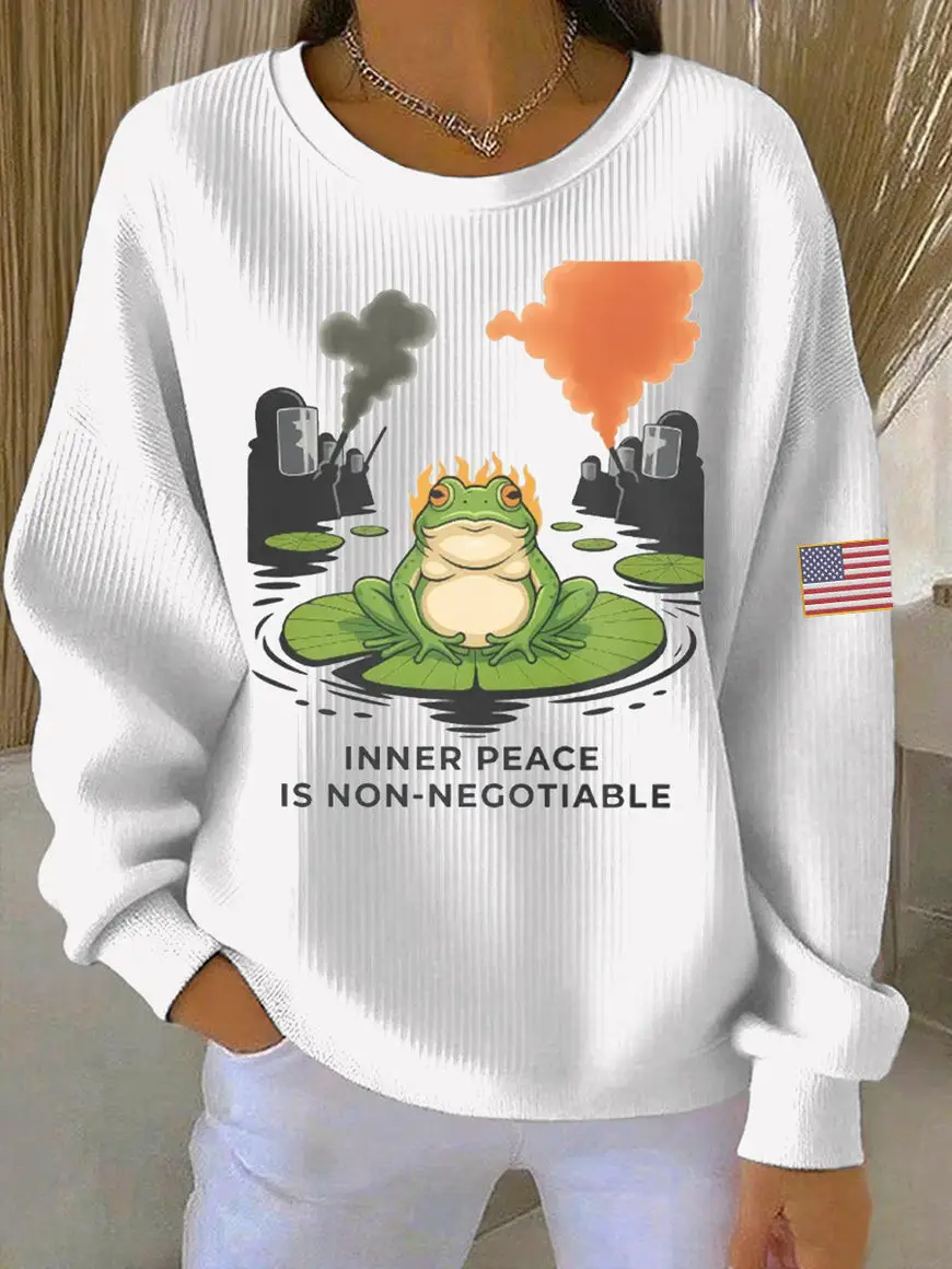 Portland Frog Resist Sweatshirt Inner Peace Is Non-Negotiable Anti ICE Merch Gift For Activist