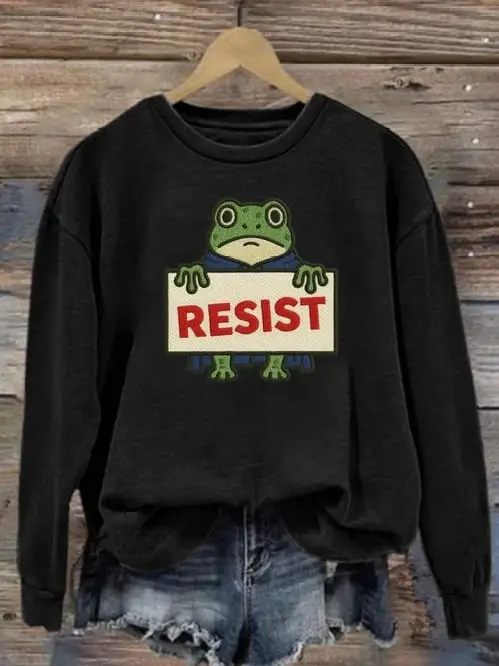 Portland Frog Resist Sweatshirt No Kings Political Protest Funny Clothes Activist Gift Ideas