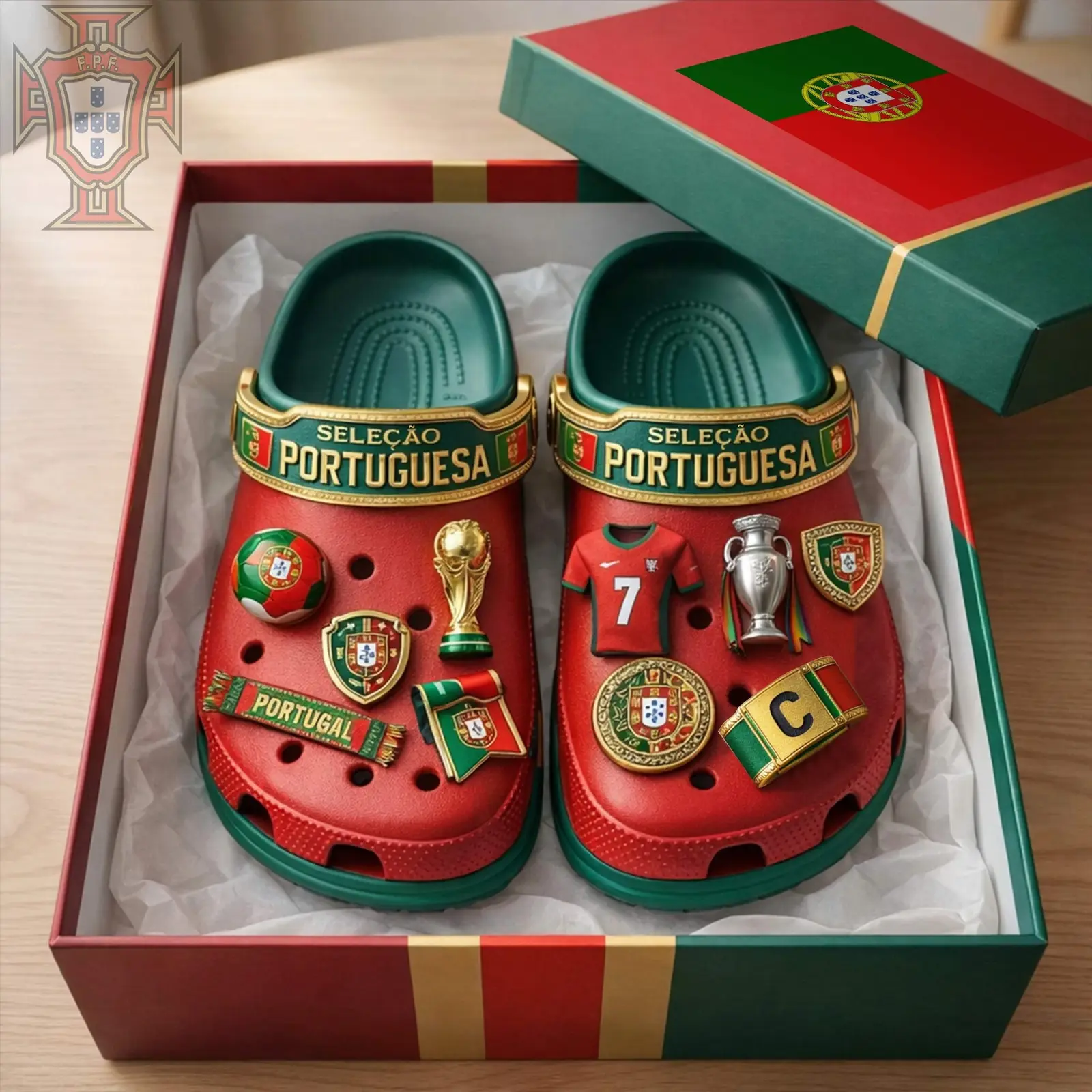 Portugal National League Champions Crocs Shoes FIFA World Cup 2026 Gift For Son