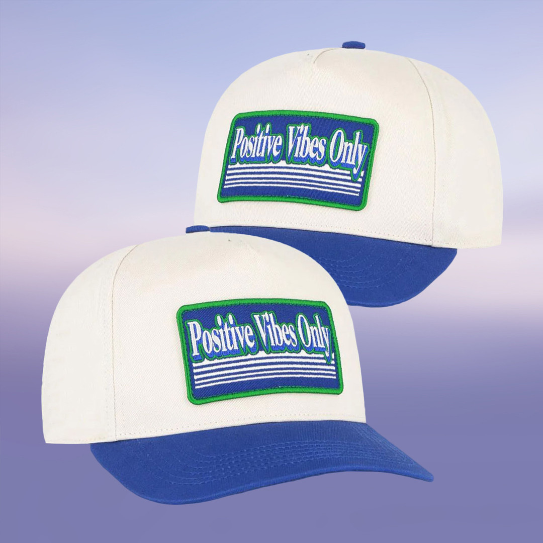 Positive Vibes Only Snapback Hat Men's Sports Apparel Birthday Gift for Dad Positive Vibes Only Snapback Hat Men's Sports Apparel Birthday Gift for Dad - Image 1