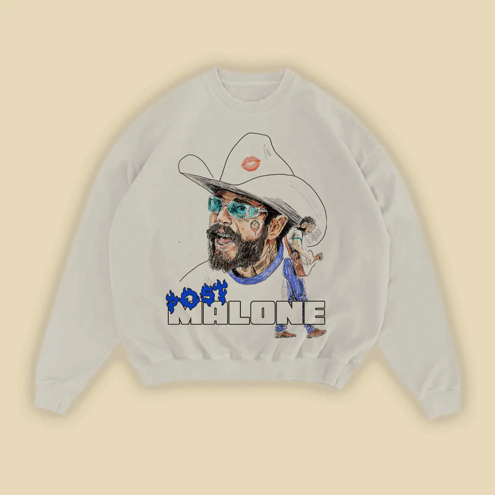 Post Malone Merch Post Malone Blue Flame Sweatshirt Posty Co Fans Clothes Gift For Fans Post Malone Merch Post Malone Blue Flame Sweatshirt Posty Co Fans Clothes Gift For Fans - Image 1