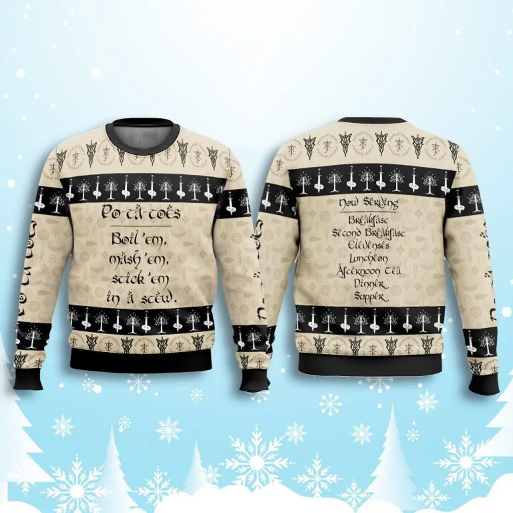 Potatoes Rune The Lord Of The Ring Ugly Sweater Best Christmas Gifts For Husband - WearandDecor