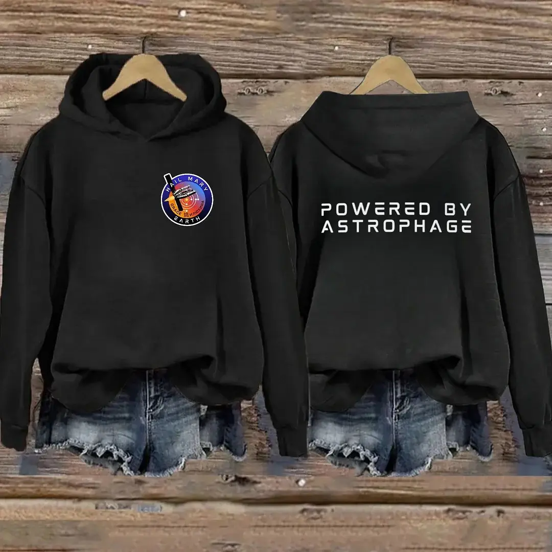 Powered By Astrophage Hoodie Project Hail Mary Merch Best Gifts For Sci Fi Fans For Her Powered By Astrophage Hoodie Project Hail Mary Merch Best Gifts For Sci Fi Fans For Her - Image 1