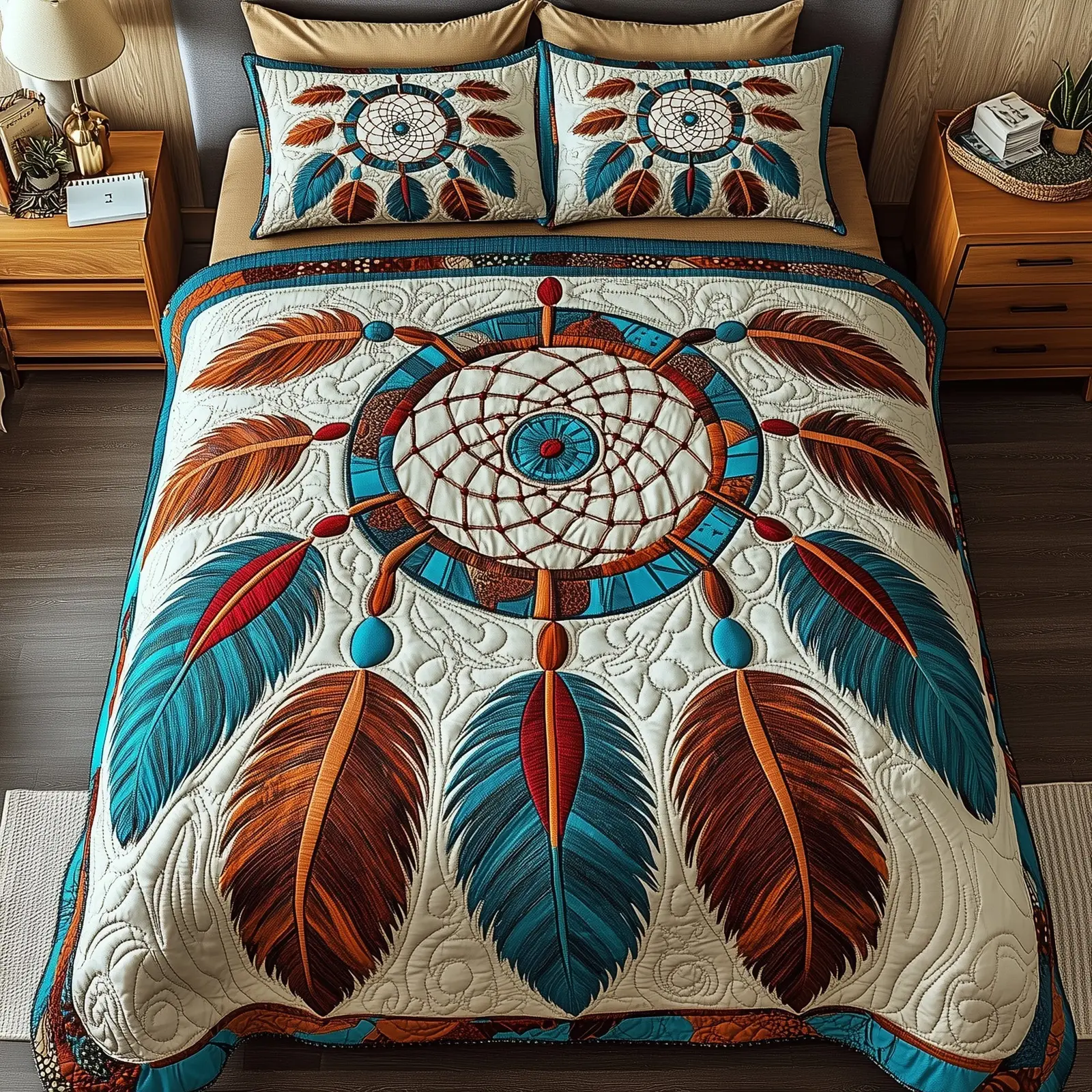 Prairie Dream Quilted Bedding Set Duvet Cover Bedspread Native American Gifts For Family