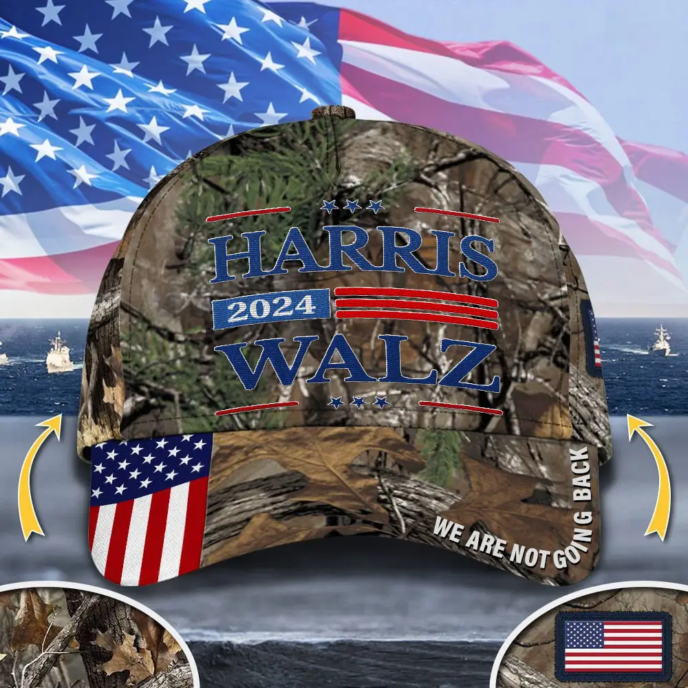 President Harris Walz 2024 Camo Hat We Are Not Going Back Harris Walz Hat Gifts For Him