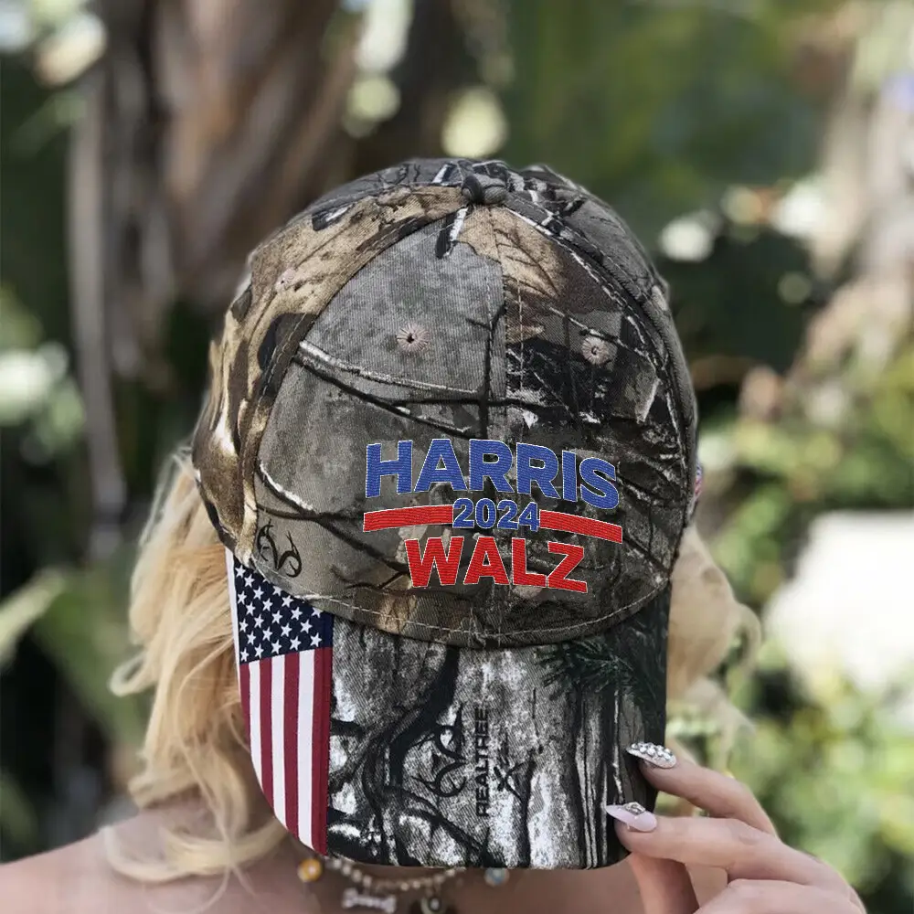 President Harris Walz 2024 Camouflage Hat Harris Walz Campaign Hat Gifts For Hunters