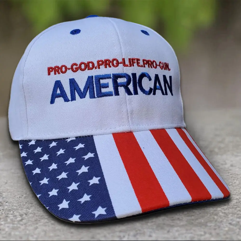 Pro God Pro Life Pro Gun American Embroidered Hat Patriotic Hat Gifts For Gun Lovers -WearandDecor