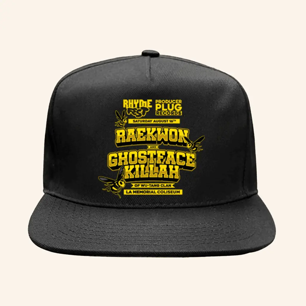 Producerpluguni Merch Raekwon X Ghostface Killah Rhyme Fest 2025 Snapback Hat -WearandDecor