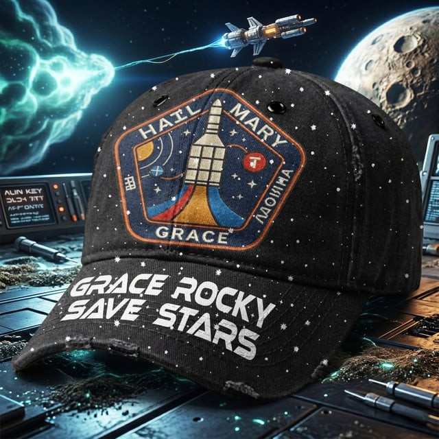 Project Hail Mary 2026 Merch Dad Hat Grace Rocky Save Stars Ball Cap Gift Ideas For Dad