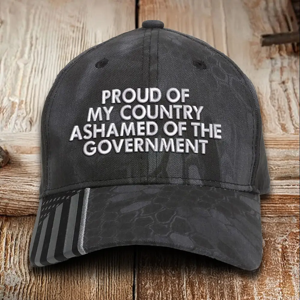 Proud Of My Country Ashamed Of The Government Embroidered Camo Hat Trump 2024 Hat Patriot Cap