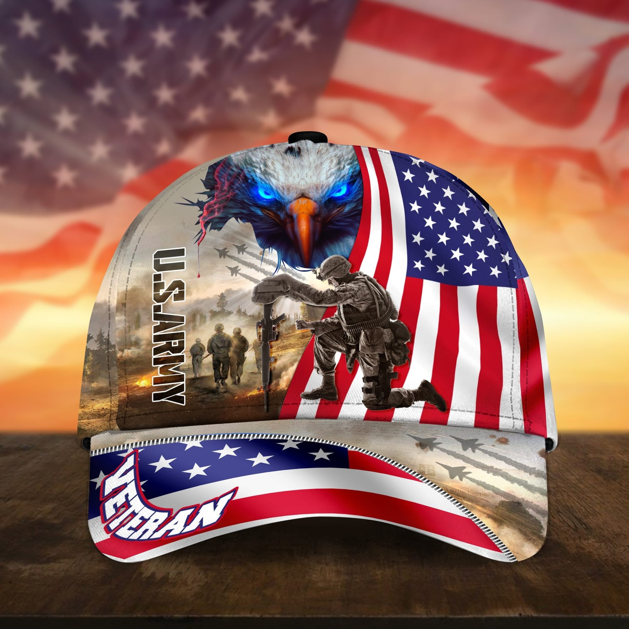 Proudly Served US Veteran Hat American Flag Graphic Father's Day Gift for Veterans