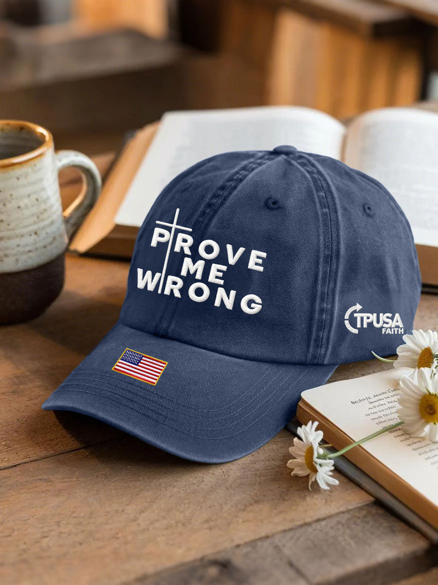 Prove Me Wrong Neutral Hats Navy Blue Charlie Kirk 77 Merch