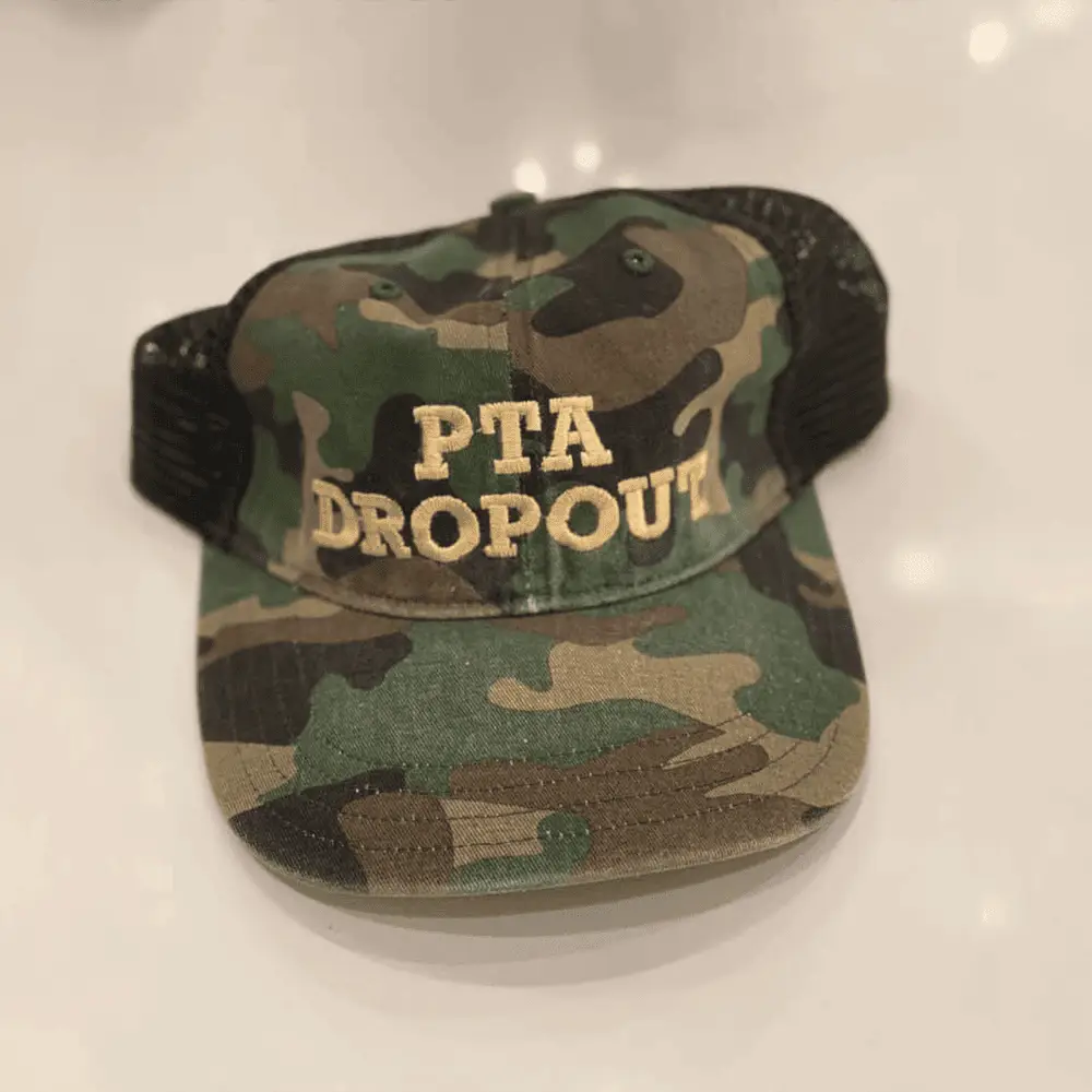 PTA Dropout Camo Trucker Hat Embroidered Dad Hat Gift Idea for Father -WearandDecor