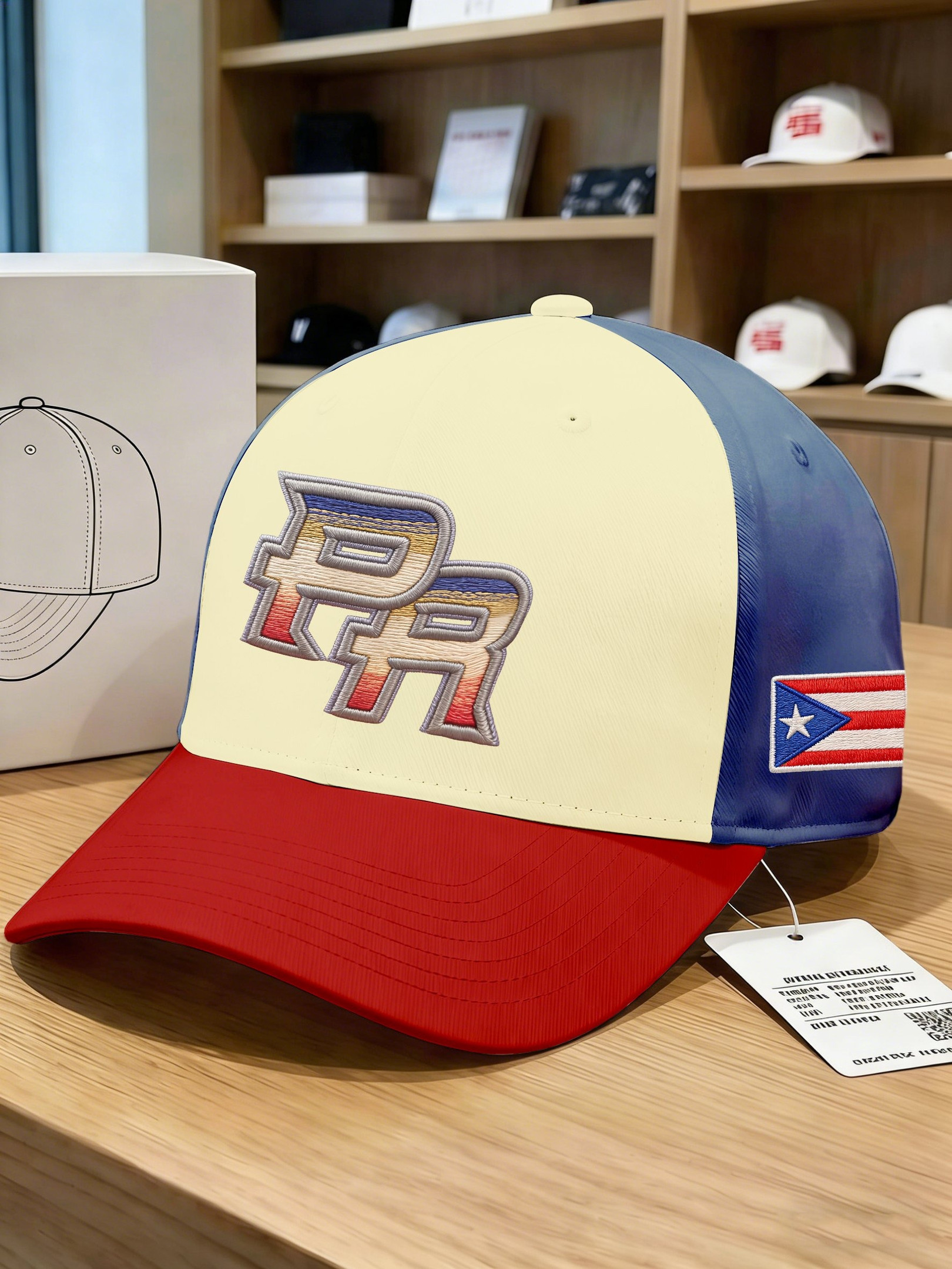 Puerto Rico Baseball Hat Embroidered WBC 2026 Championship Merch Team PR outfit