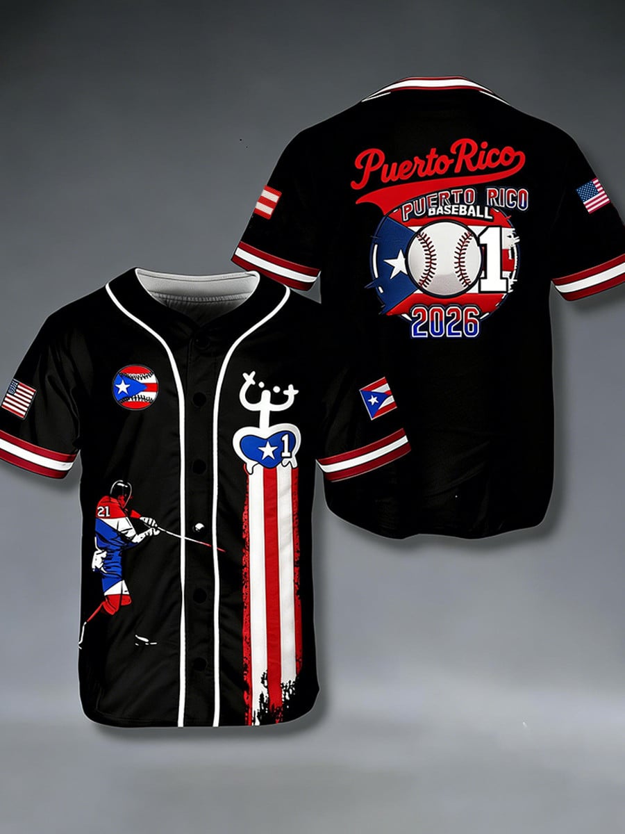 Puerto Rico Baseball Jersey 2026 World Baseball Classic Merch Game Day Apparel Black