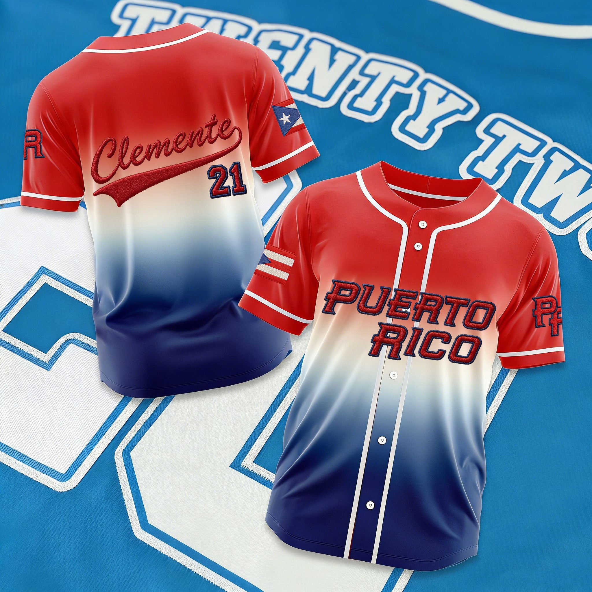Puerto Rico Baseball Jersey Clemente 21 Jersey World Baseball Classic 2026 Merchandise Store