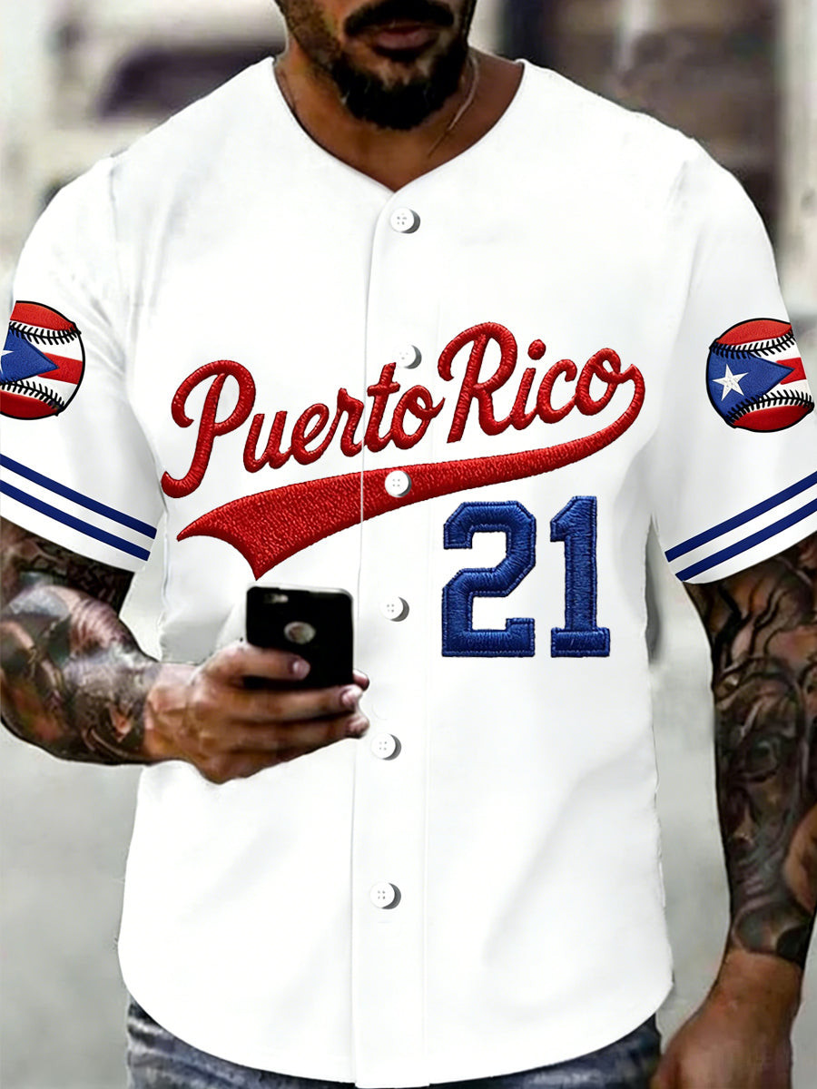 Puerto Rico Baseball Jersey Men's Clemente 21 Jersey Team PR World Baseball Classic 2026 Merch