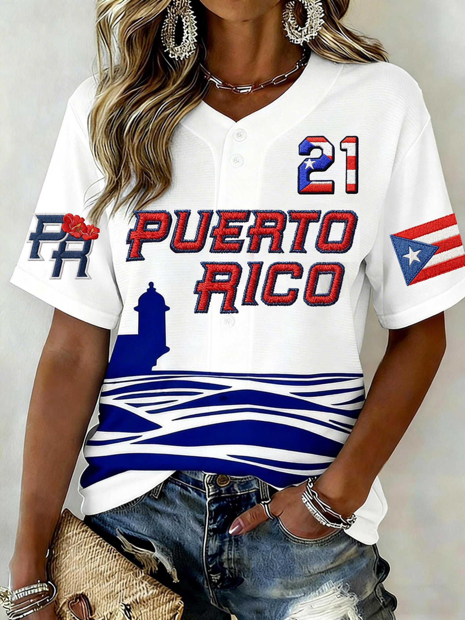 Puerto Rico Baseball Jersey Women's Clemente 21 Jersey World Baseball Classic 2026 Merch